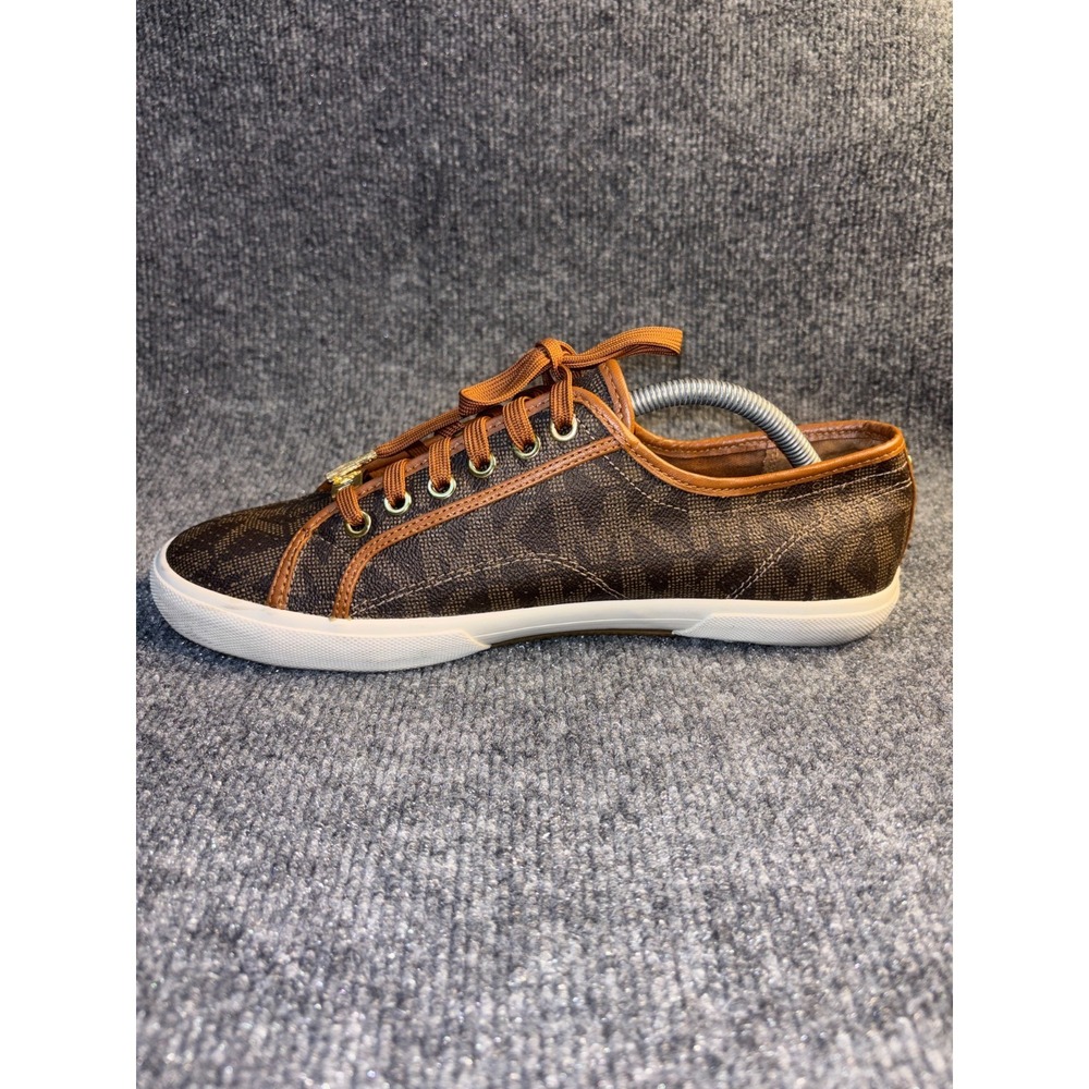 Michael Kors Boerum Sneakers Womens 11M Brown Black Perforated Round Toe Lace Up - Picture 4 of 15